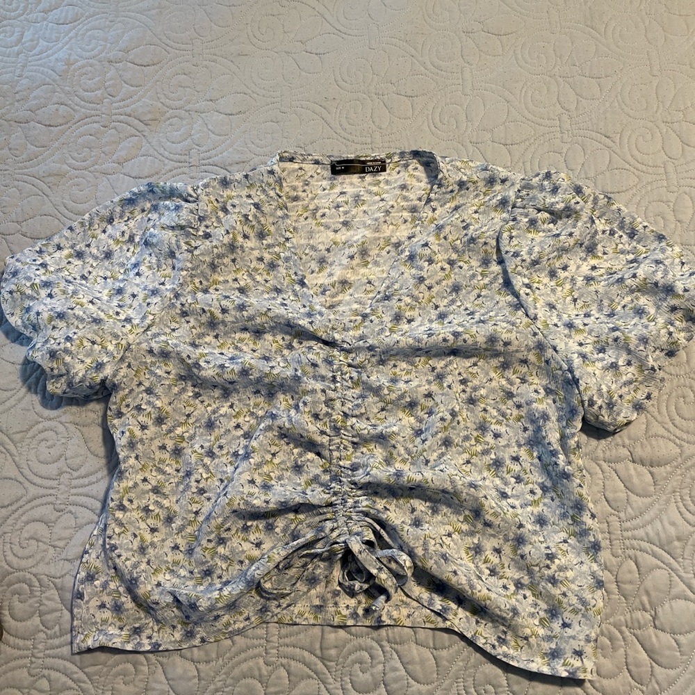 Light blue floral blouse